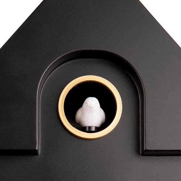 Karlsson Netherlands Modern Cuckoo Pendulum Wall Clock - Black