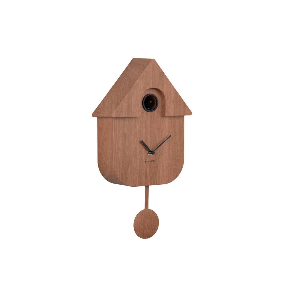 Karlsson Netherlands Modern Cuckoo Pendulum Wall Clock - Dark Wood