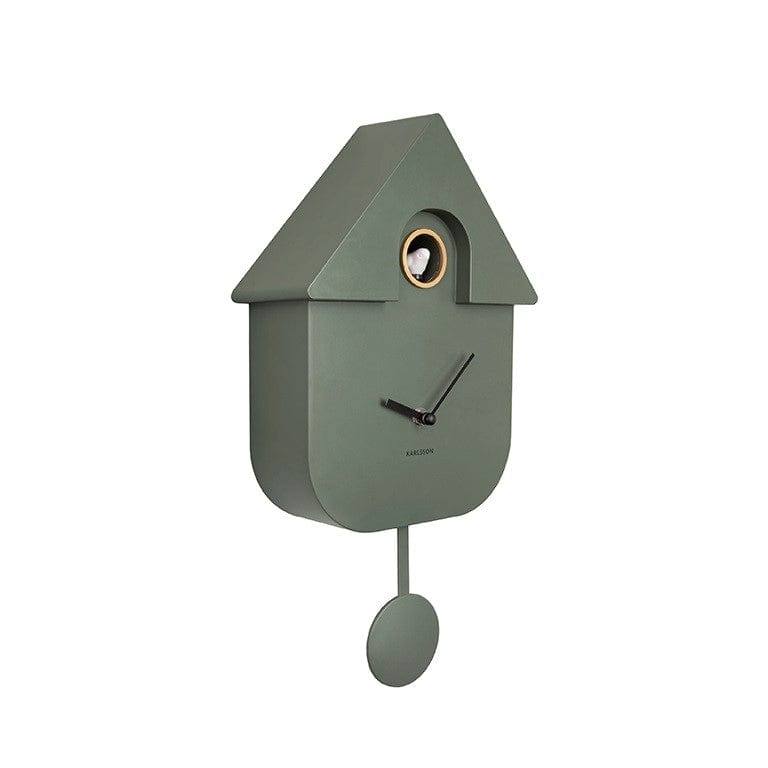 Karlsson Netherlands Modern Cuckoo Pendulum Wall Clock - Jungle Green