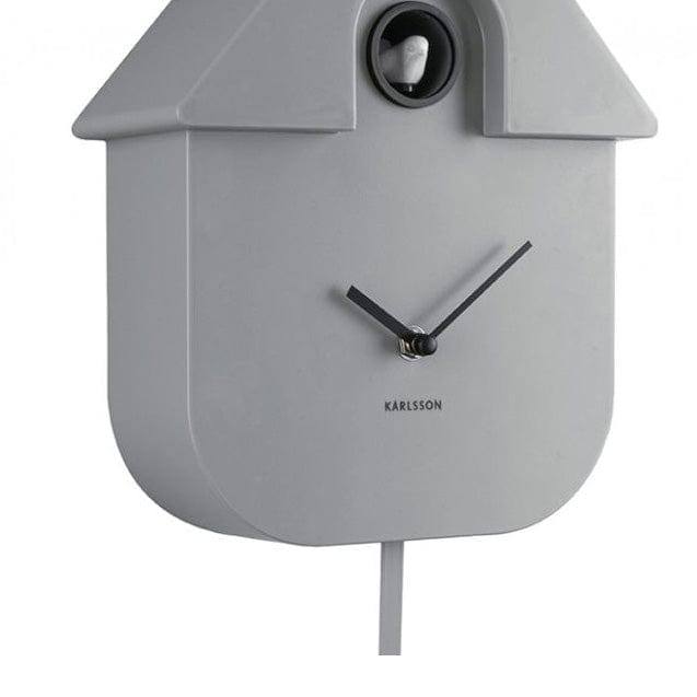 Karlsson Netherlands Modern Cuckoo Pendulum Wall Clock - Mouse Grey