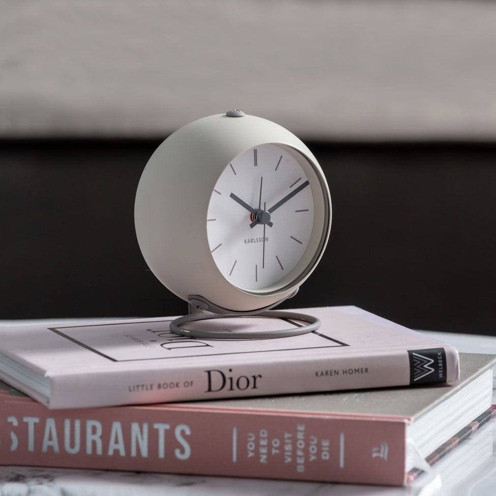 Karlsson Netherlands Nirvana Globe Alarm Clock - Warm Grey