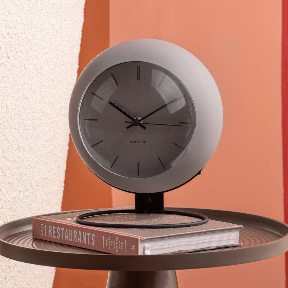 Nirvana Globe Table Clock 21cm - Dark Grey