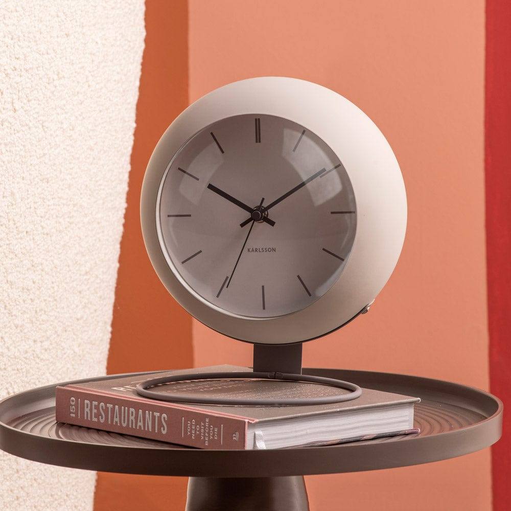 Karlsson Netherlands Nirvana Globe Table Clock 21cm - Warm Grey