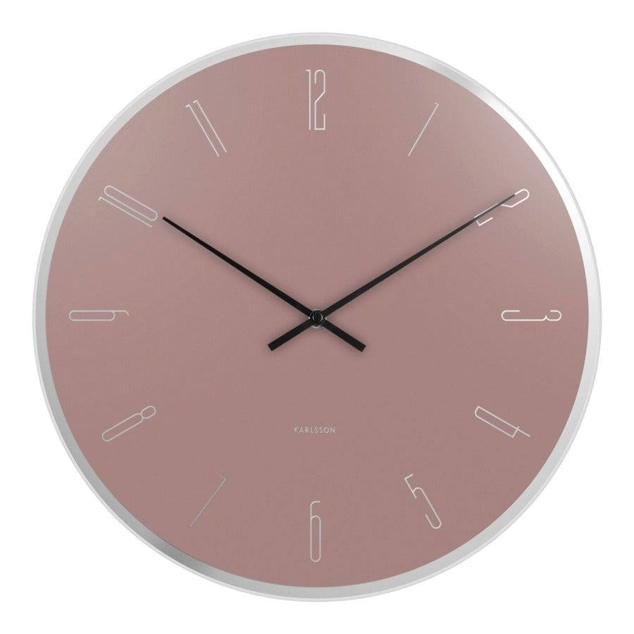 Karlsson Netherlands Numbers Glass Clock 40cm - Pink