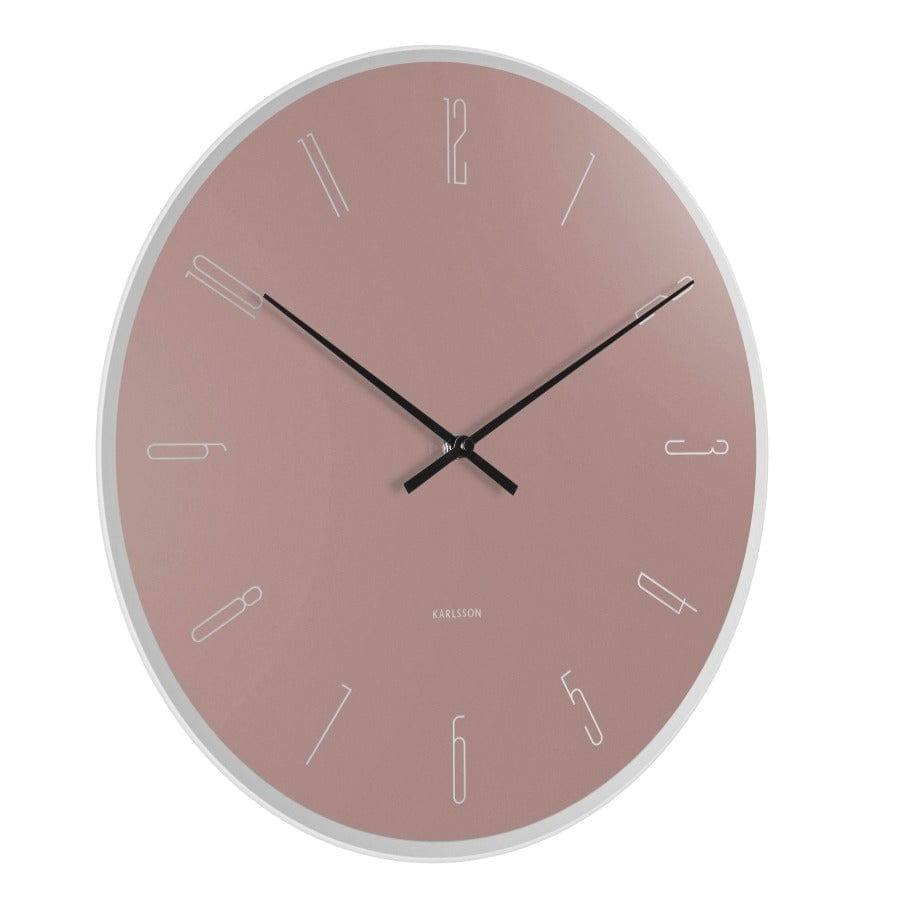 Karlsson Netherlands Numbers Glass Clock 40cm - Pink