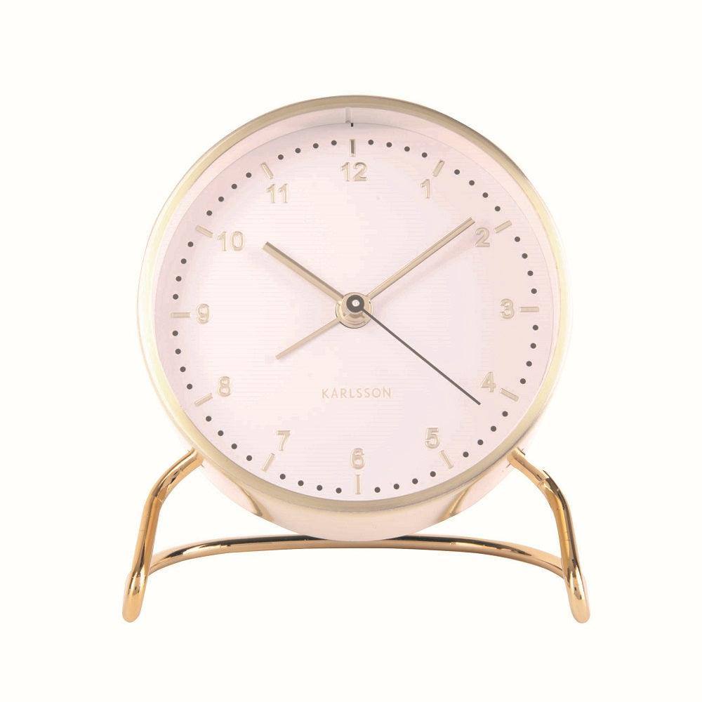 Karlsson Netherlands Stylish Numbers Alarm Clock - White Gold