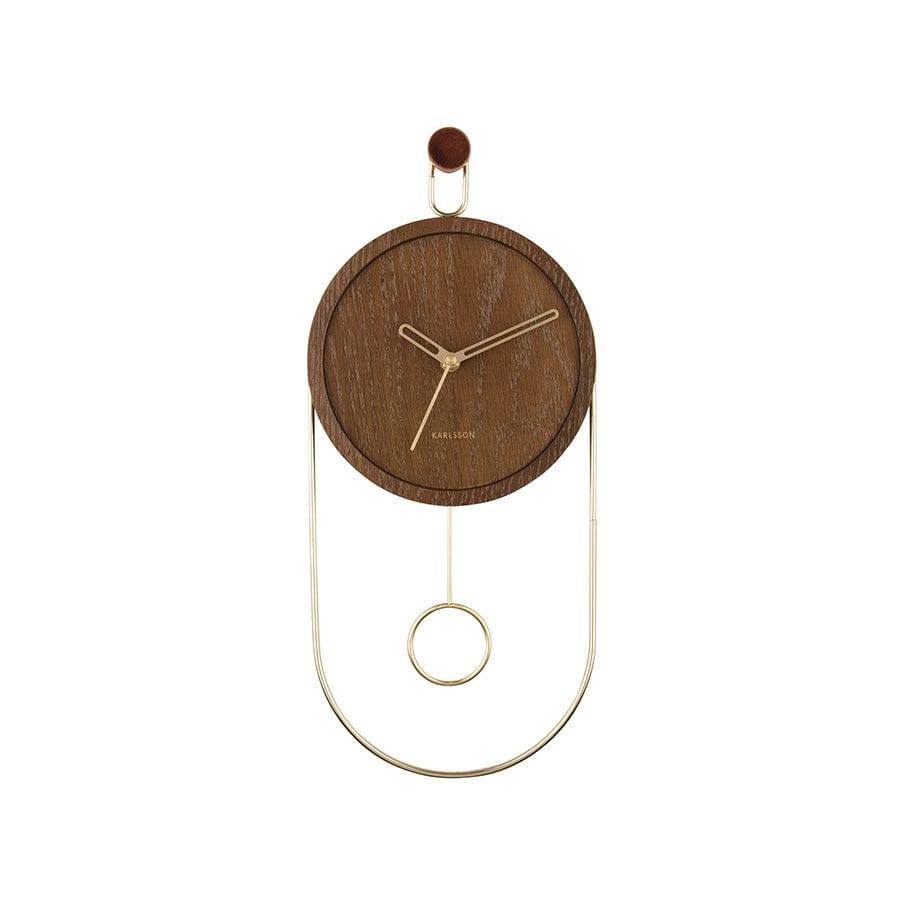 Karlsson Netherlands Swing Pendulum Wall Clock - Dark Wood