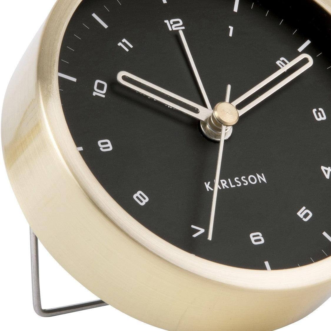 Karlsson Netherlands Tinge Alarm Clock - Black Gold
