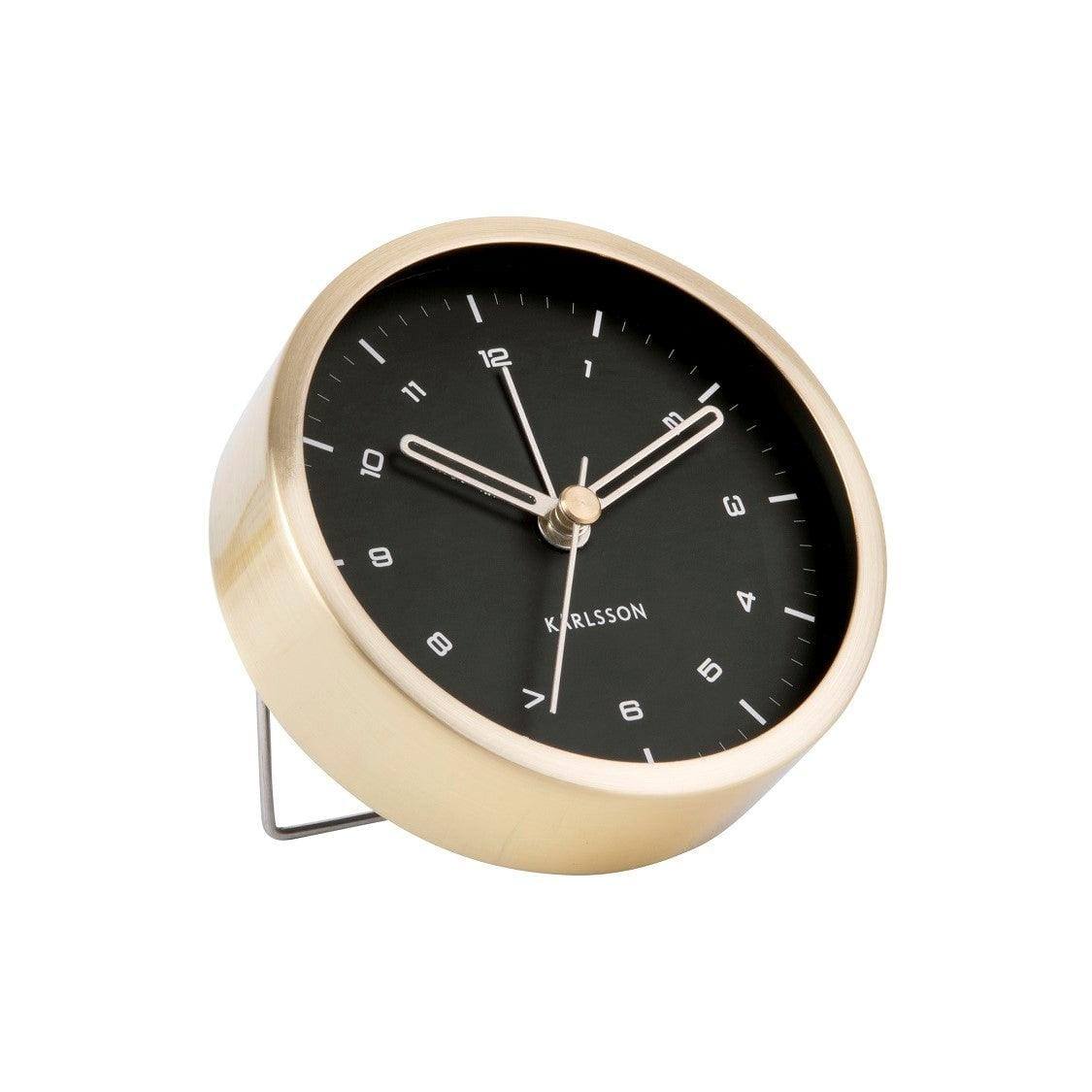 Karlsson Netherlands Tinge Alarm Clock - Black Gold