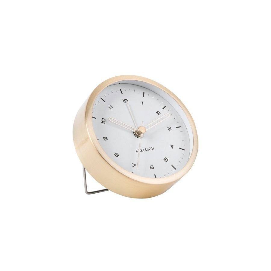 Karlsson Netherlands Tinge Alarm Clock - White Gold