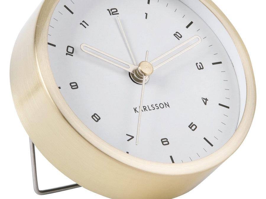Karlsson Netherlands Tinge Alarm Clock - White Gold