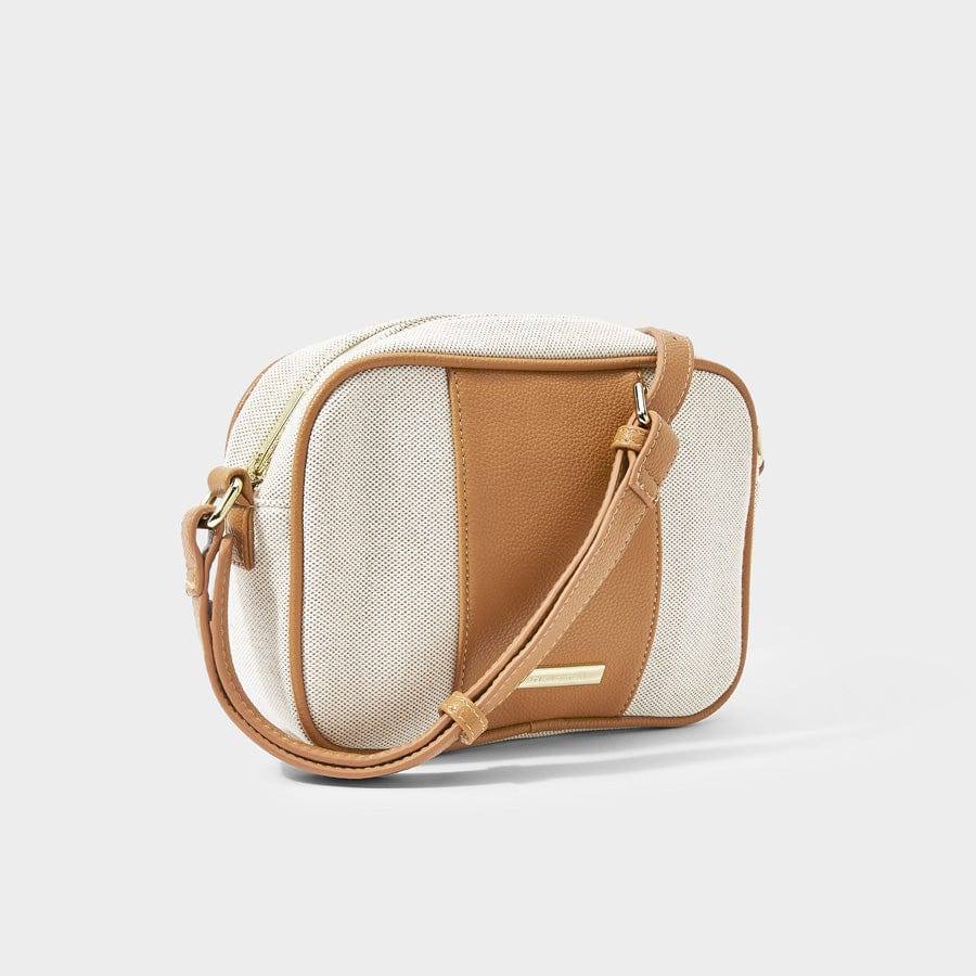 Katie Loxton Amalfi Canvas Crossbody Bag - Cream & Light Brown