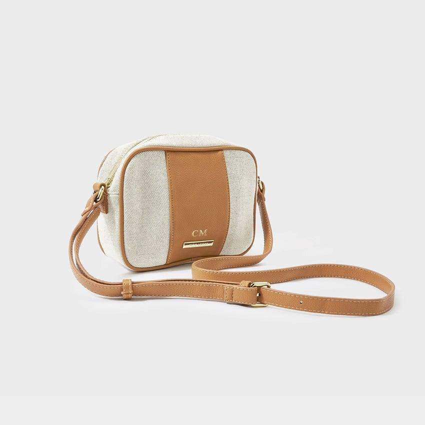 Katie Loxton Amalfi Canvas Crossbody Bag - Cream & Light Brown