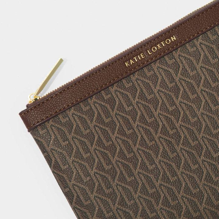 Katie Loxton Signature Pouch - Chocolate