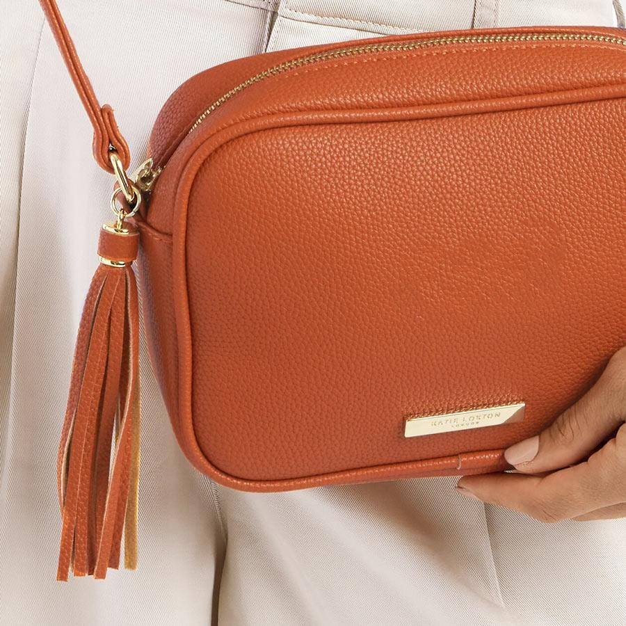 Katie Loxton Sophia Tassel Crossbody Bag Orange Modern Quests