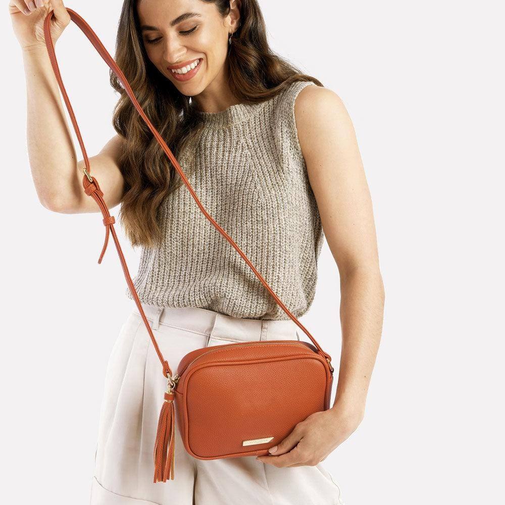 Katie Loxton Sophia Tassel Crossbody Bag - Orange