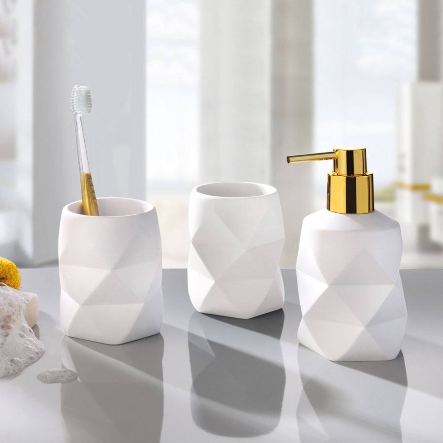 Kleine Wolke Crackle Soap Dispenser - White & Gold