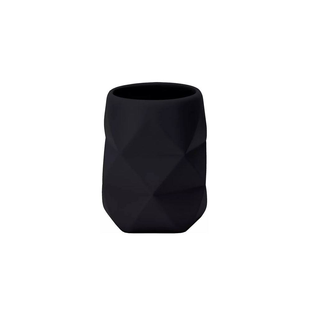 Kleine Wolke Crackle Toothbrush Tumbler - Black