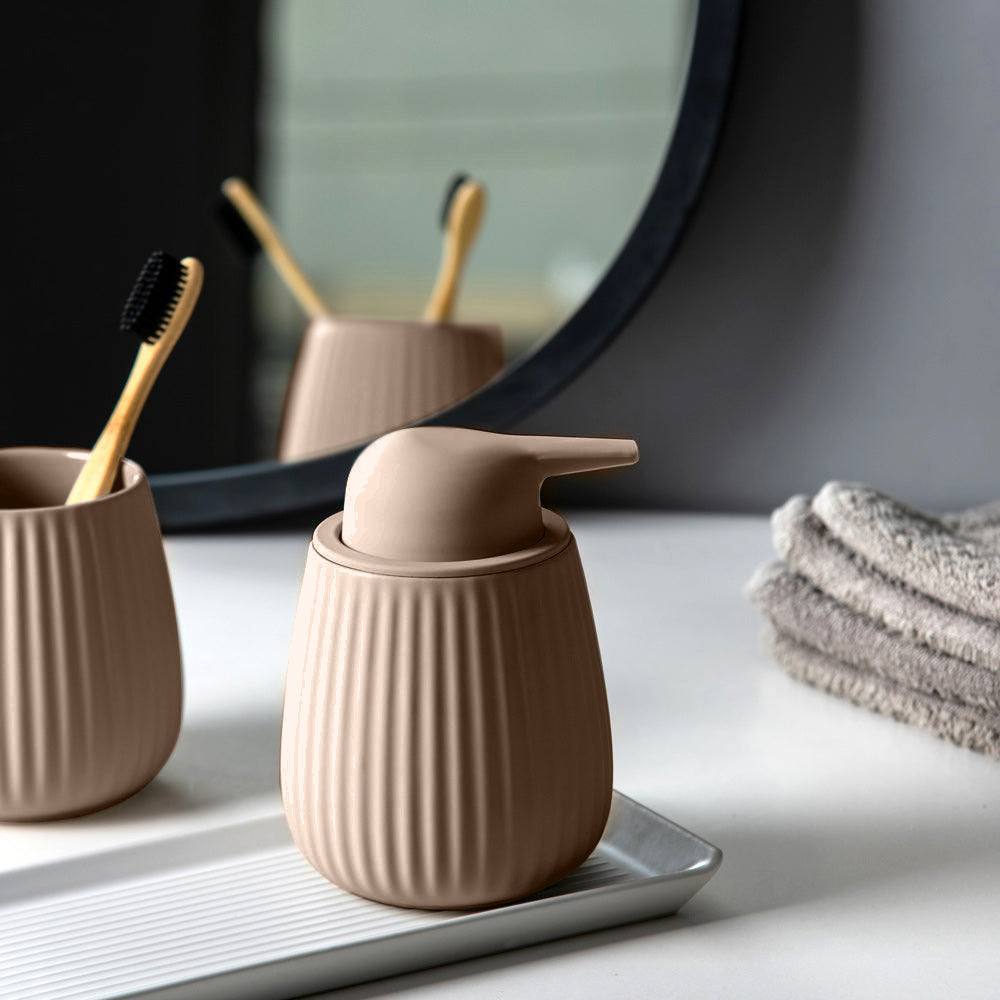 Kleine Wolke Groove Soap Dispenser - Light Brown