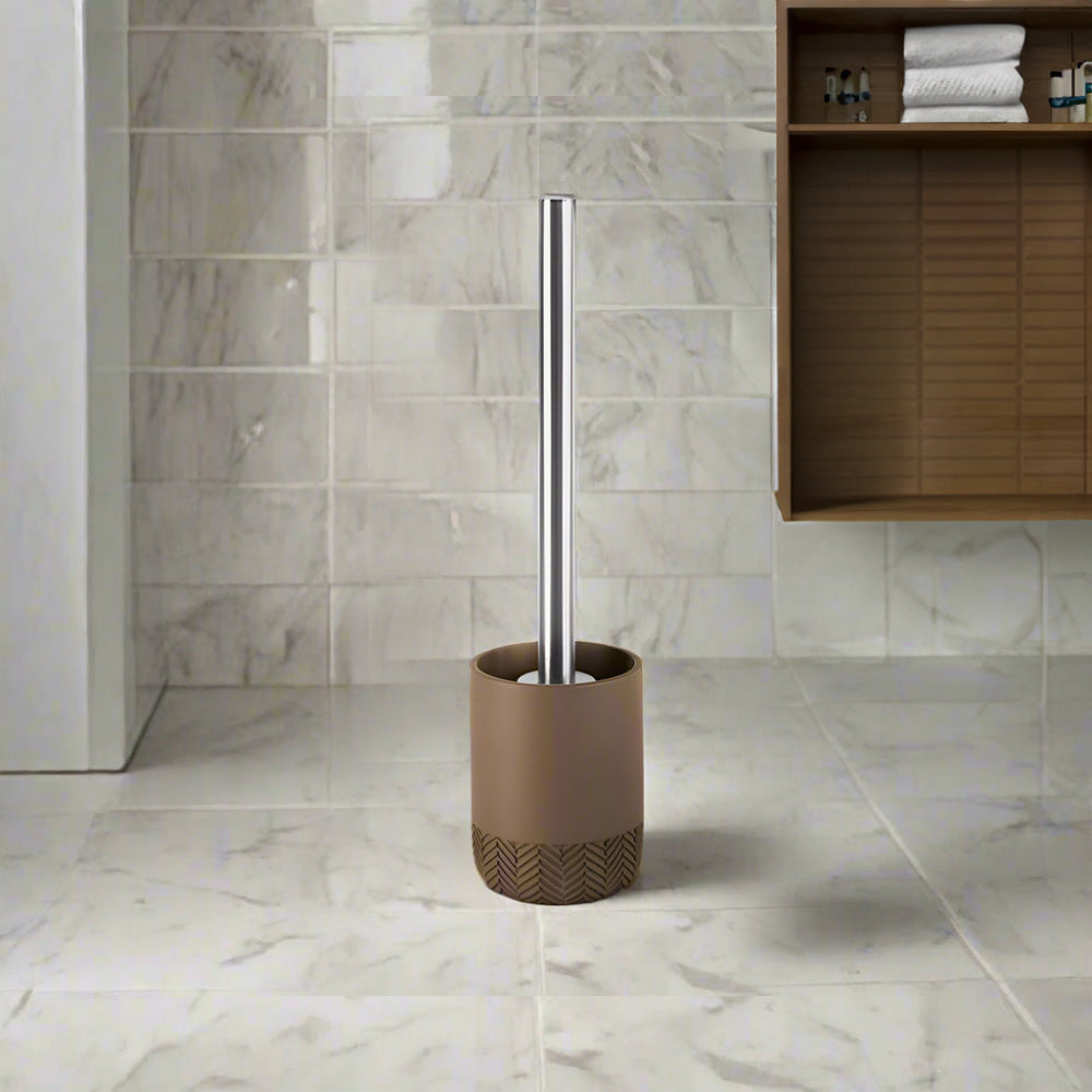 Herringbone Toilet Brush - Dark Beige