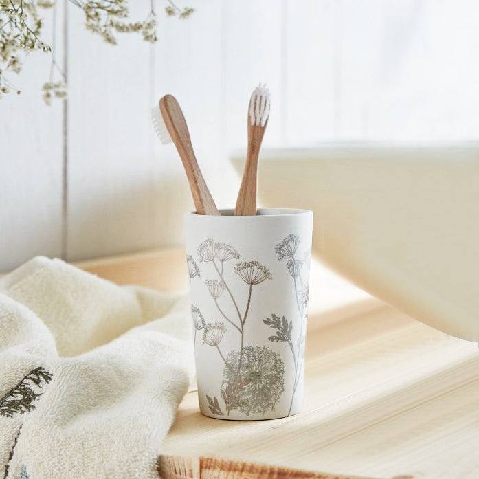 Kleine Wolke Savannah Toothbrush Tumbler - White Grey