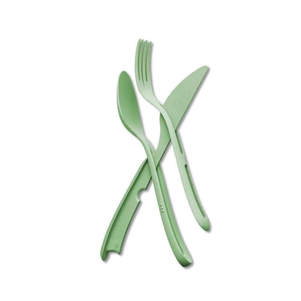 Koziol Germany Klikk 3-piece Cutlery Set - Leaf Green