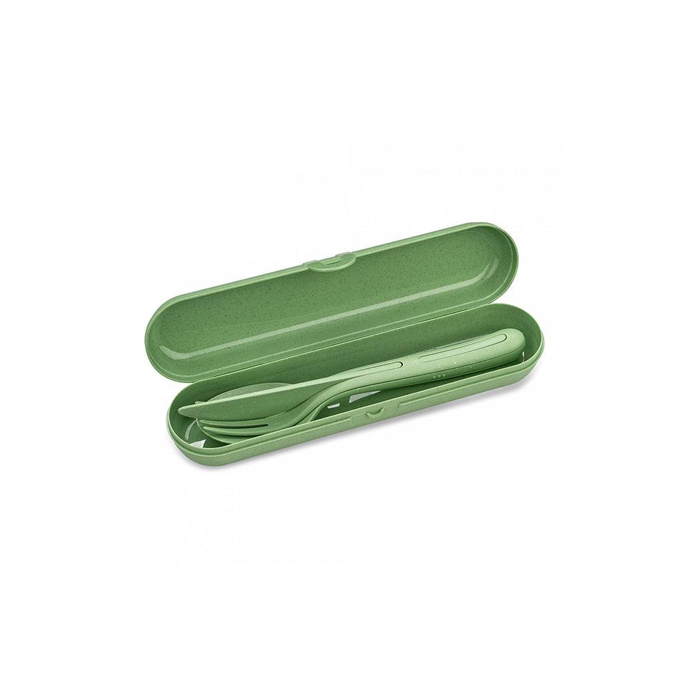 Koziol Germany Klikk Travel Cutlery Set - Leaf Green