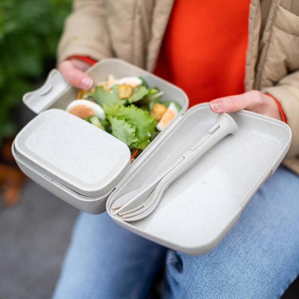 Koziol Germany Ready Lunch Box With Cutlery - Desert Sand