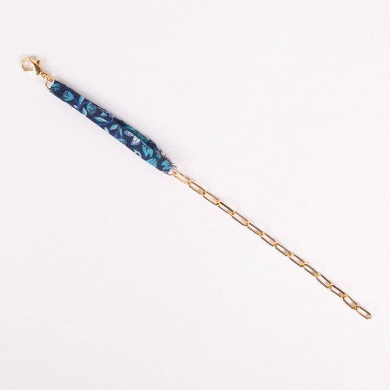 Le Colonel Blue Liberty Strawberry Link Bracelet - Gold