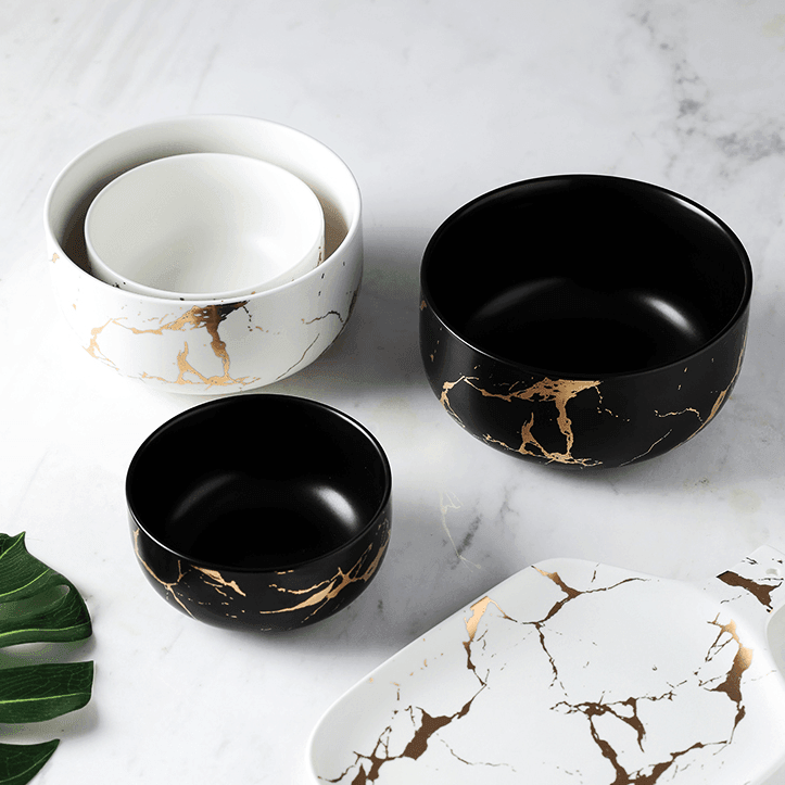 Lekoch Serving Bowl - Black Marble