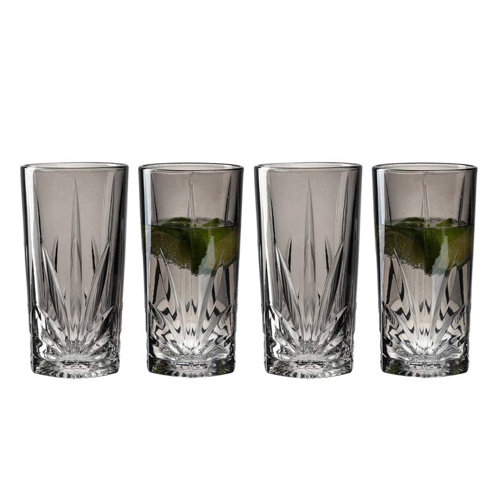 Leonardo Germany Capri Long Drink Tumblers 390ml, Set of 4 - Grey