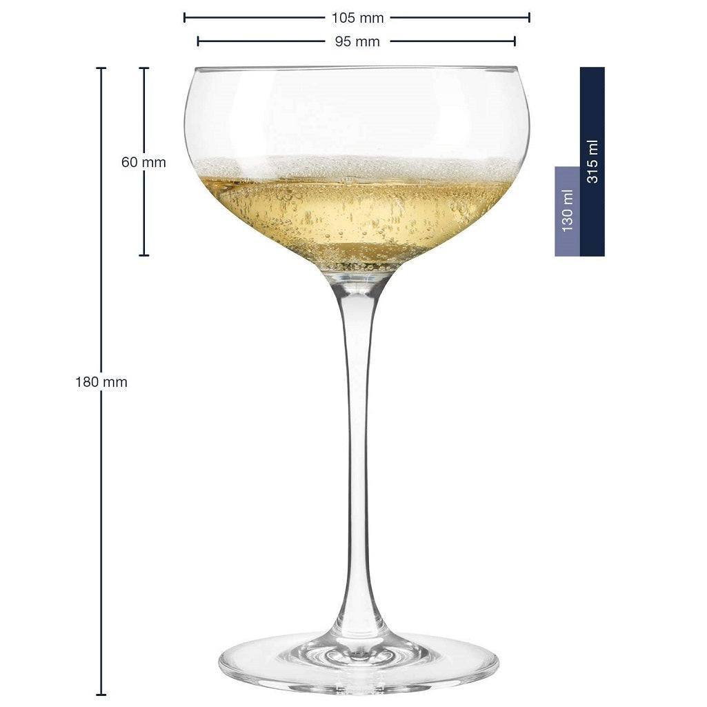 Leonardo Germany Cheers Champagne Bowl Glasses 315ml, Set of 6