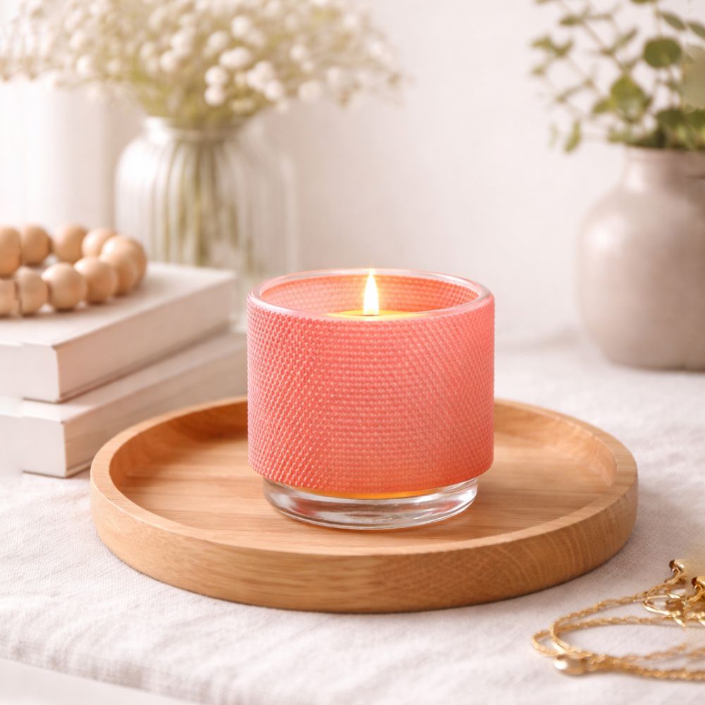 Colorata Tealight Holder with Cover - Coral