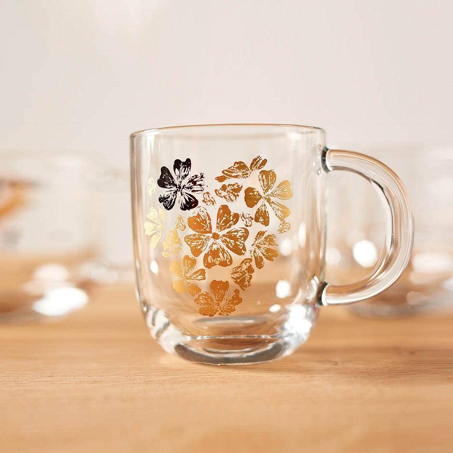 Leonardo Germany Emozione Glass Mug 400ml - Flower Heart