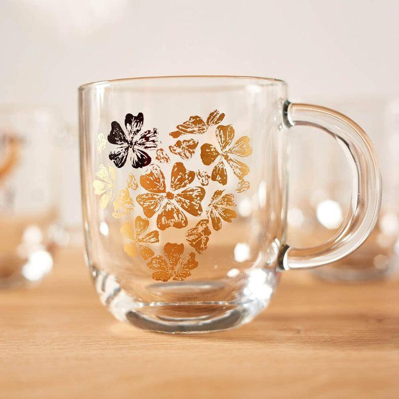 Leonardo Germany Emozione Glass Mug 400ml - Flower Heart
