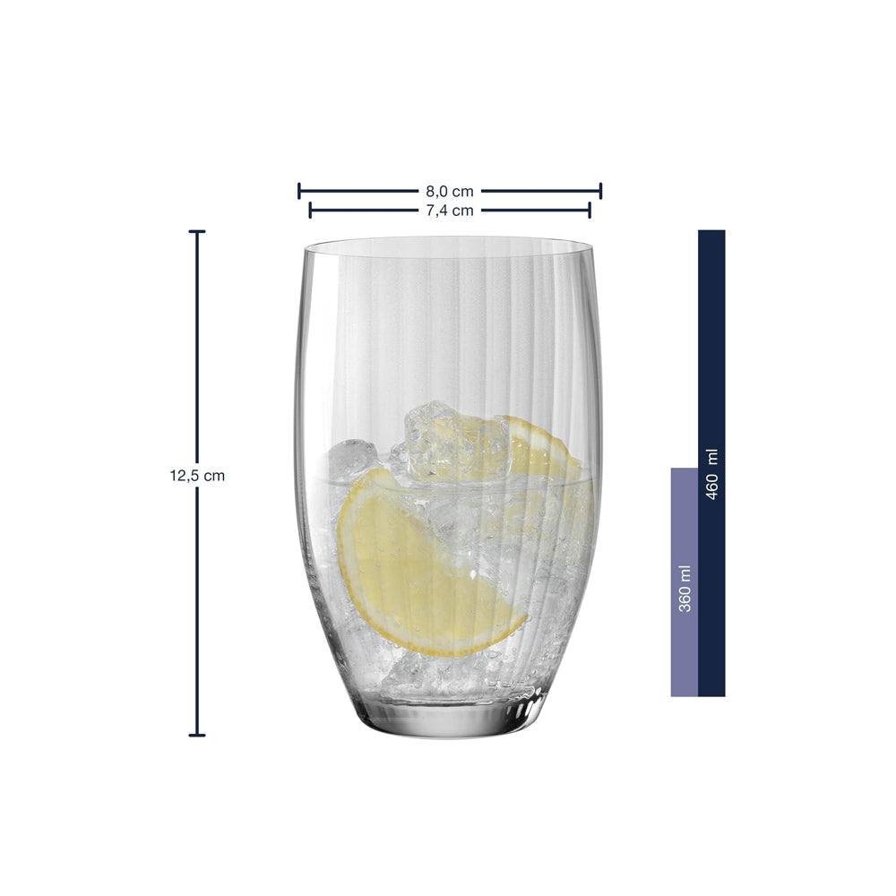 Leonardo Germany Poesia Long Drink Tumblers 460ml, Set of 6 - Grey