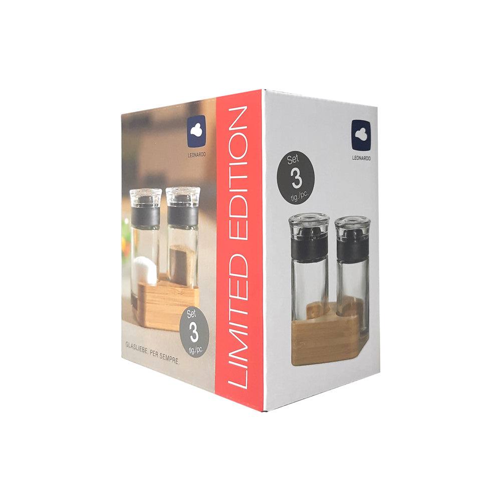 Leonardo Germany Salt & Pepper Set with Wooden Holder