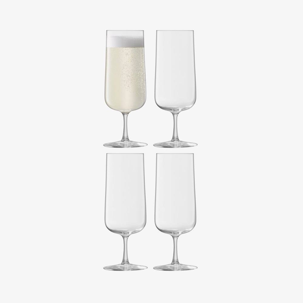 LSA International Arc Champagne Flutes 240ml, Set of 4