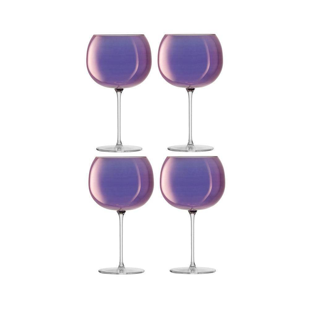 LSA International Aurora Balloon Glasses 680ml, Set of 4 - Polar Violet