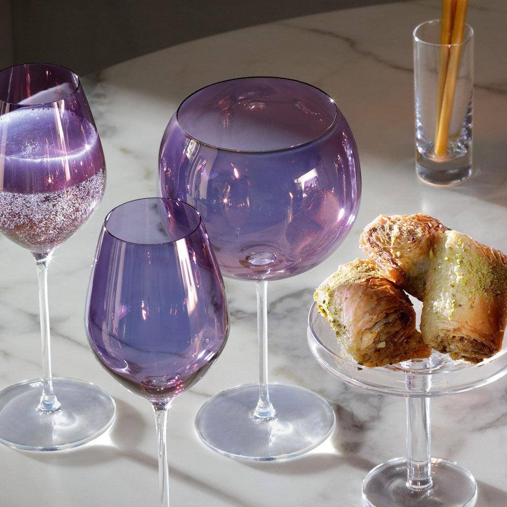 LSA International Aurora Balloon Glasses 680ml, Set of 4 - Polar Violet