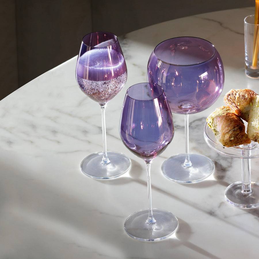 LSA International Aurora Champagne Tulip Glasses 285ml, Set of 4 - Polar Violet