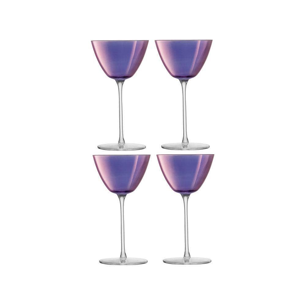 LSA International Aurora Martini Glasses 195ml, Set of 4 - Polar Violet