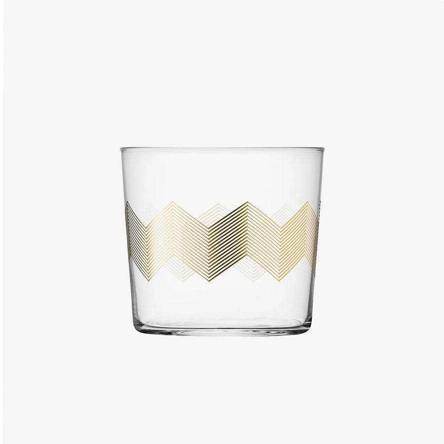 LSA International Chevron Tumblers 310ml, Set of 4 - Assorted Gold