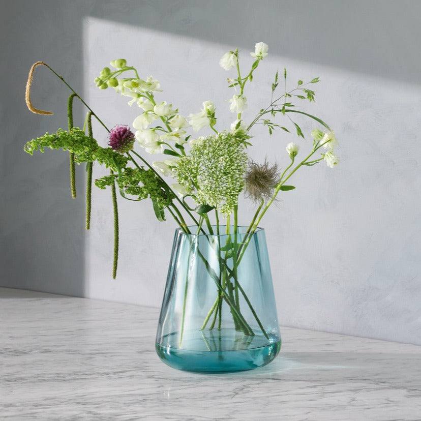 LSA International Lagoon Medium Glass Vase - Sea Green