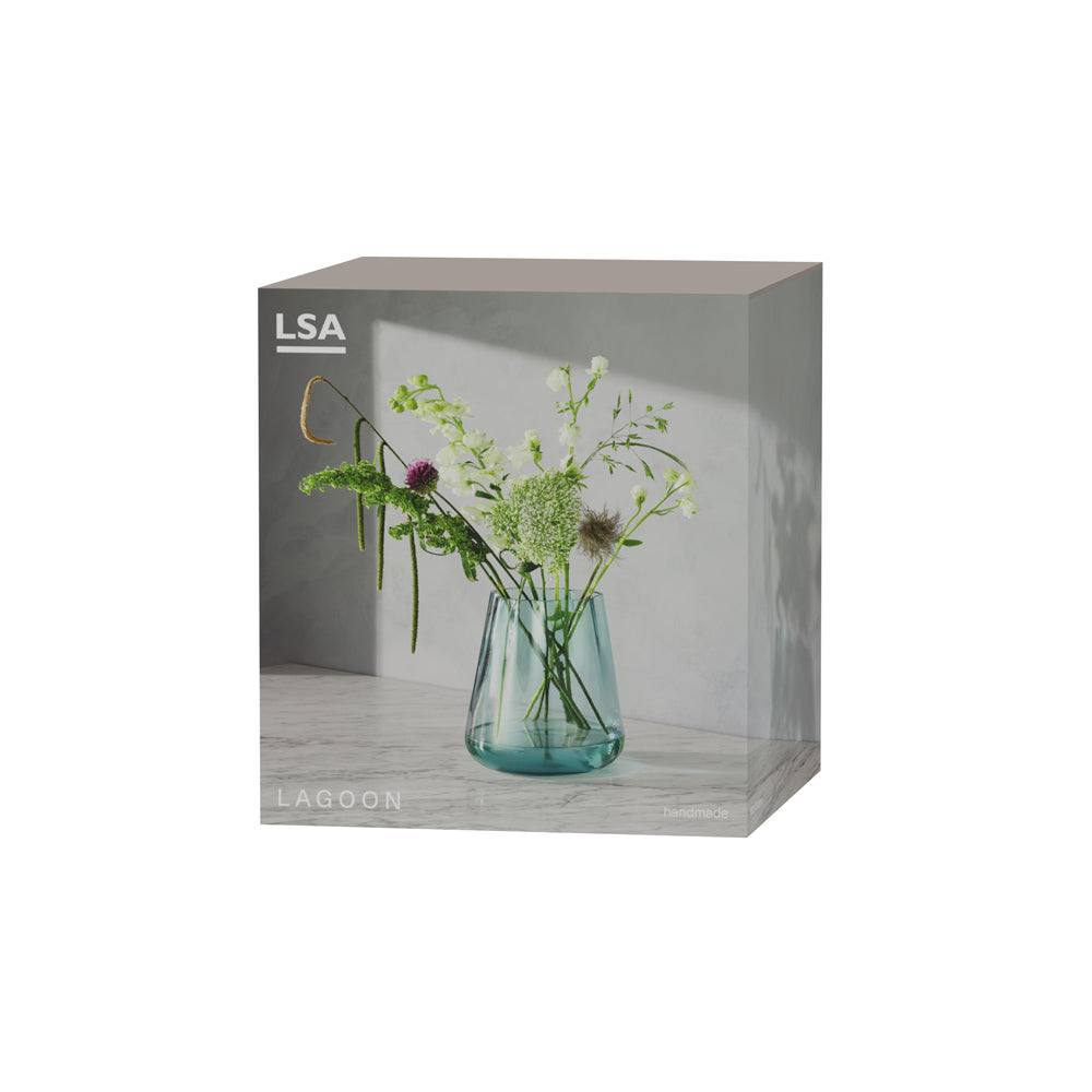 LSA International Lagoon Medium Glass Vase - Sea Green