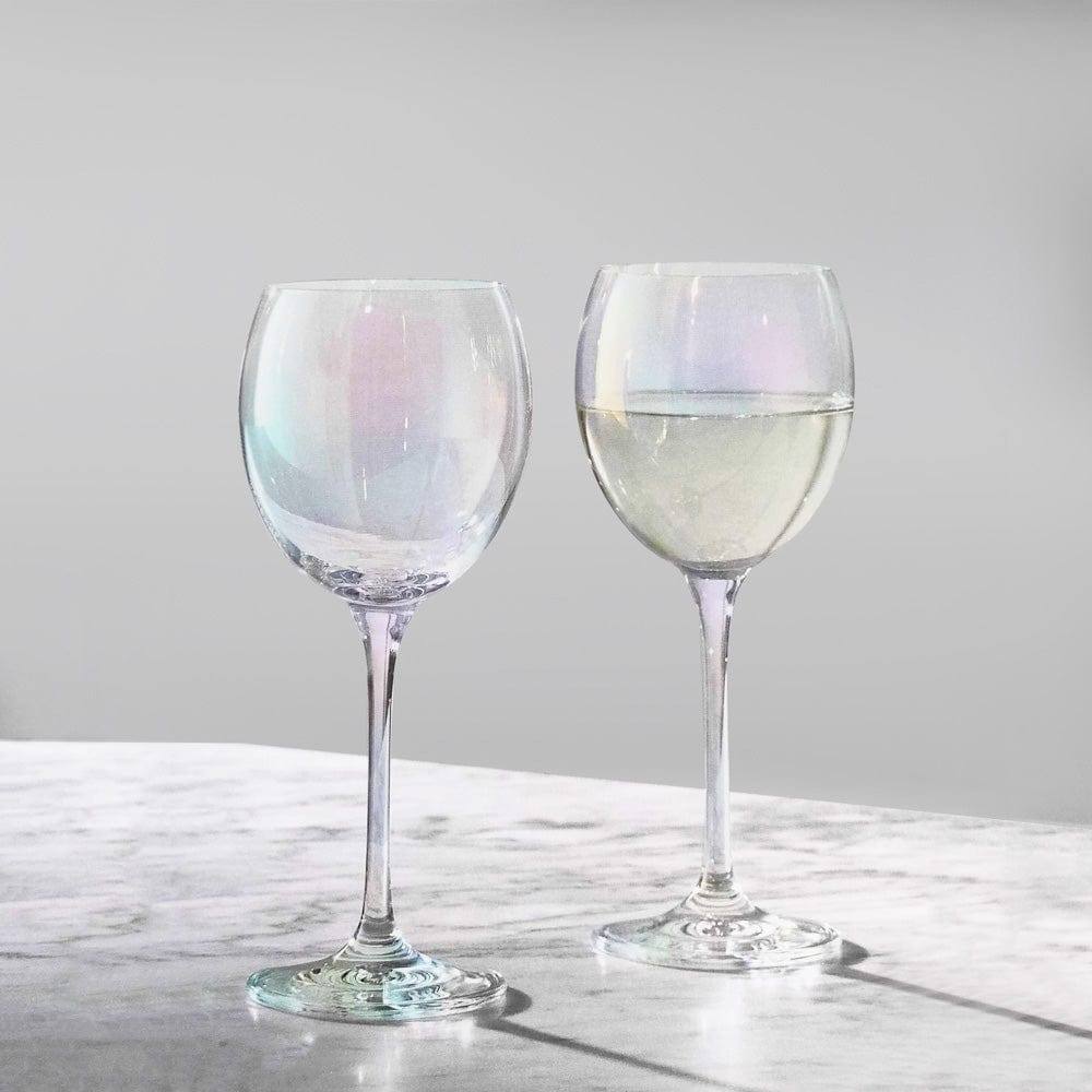 LSA International Polka Wine Glasses 400ml, Set of 2 - Mother of Pearl