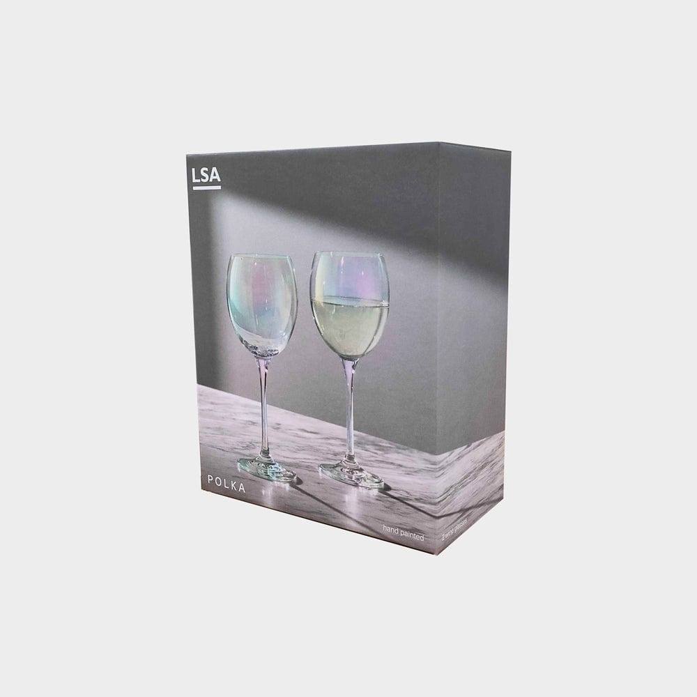 LSA International Polka Wine Glasses 400ml, Set of 2 - Mother of Pearl