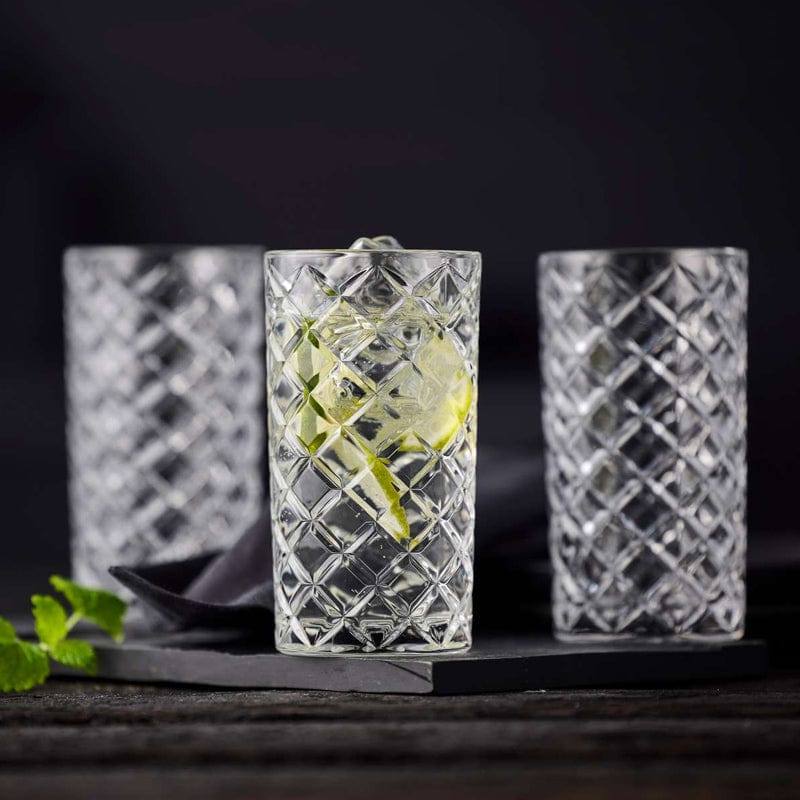 Lyngby Glas Diamond Highball Glasses 380ml, Set of 6