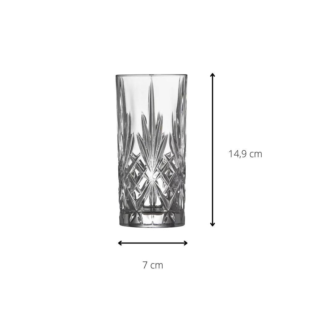 Lyngby Glas Melodia Crystal Highball Glasses 360ml, Set of 6