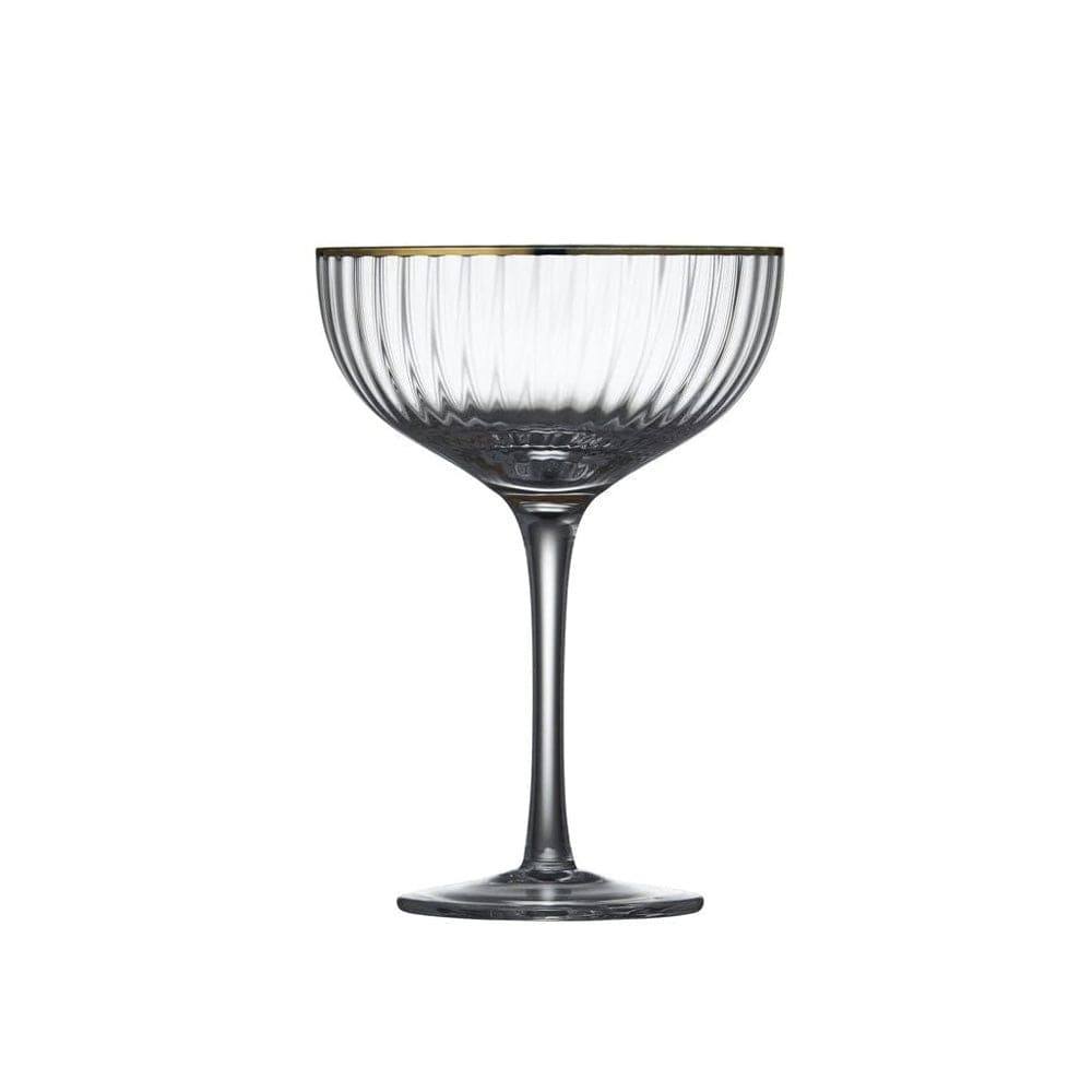 Lyngby Glas Palermo Gold Cocktail Glasses 315ml, Set of 4